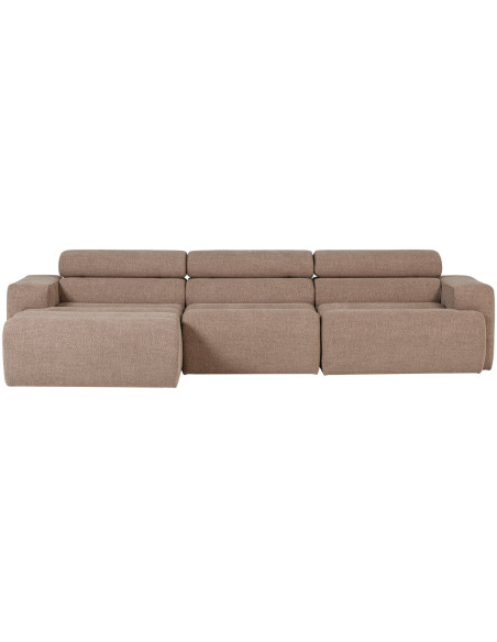 Canapé chaise longue gauche Novi tissu bouclé taupe woood