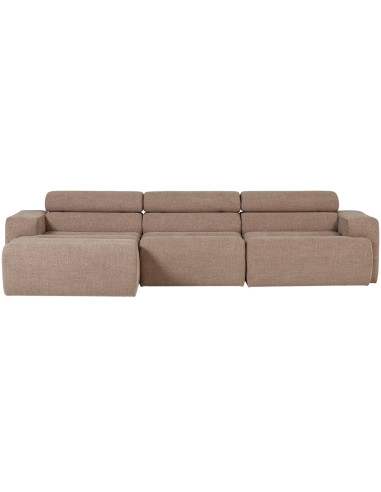 Canapé chaise longue gauche Novi tissu bouclé taupe woood
