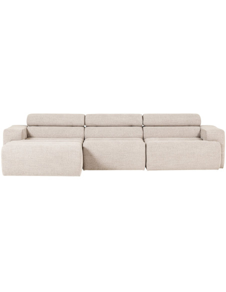 Canapé chaise longue gauche Novi tissu bouclé naturel woood