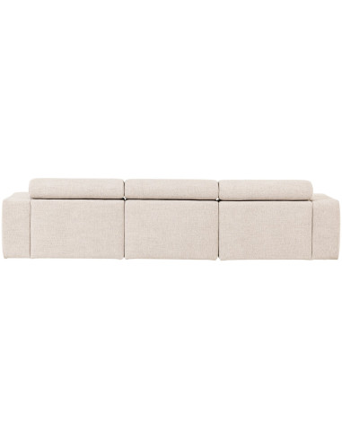 Canapé chaise longue gauche Novi tissu bouclé naturel woood