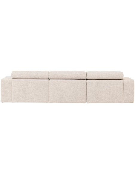 Canapé chaise longue gauche Novi tissu bouclé naturel woood