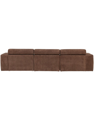 Canapé chaise longue droite Novi tissu côtelé terra woood