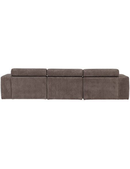 Canapé chaise longue droite Novi tissu côtelé gris woood