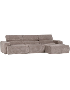 Canapé chaise longue droite Novi tissu côtelé naturel woood 2
