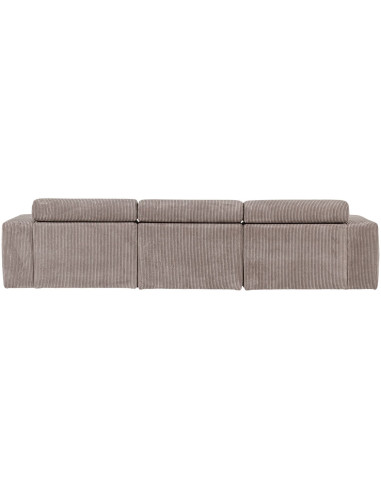 Canapé chaise longue droite Novi tissu côtelé naturel woood
