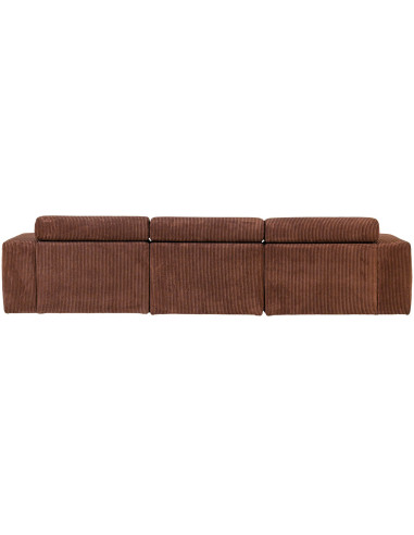 Canapé chaise longue droite Novi tissu côtelé terra woood
