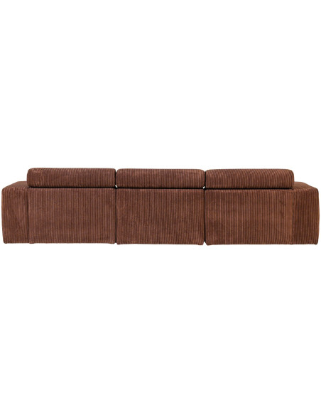 Canapé chaise longue droite Novi tissu côtelé terra woood