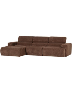 Canapé chaise longue gauche Novi tissu côtelé terra woood 2