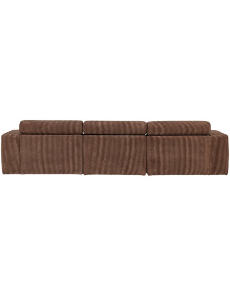 Canapé chaise longue gauche Novi tissu côtelé terra woood