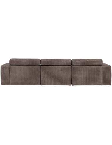 Canapé chaise longue gauche Novi tissu côtelé gris woood