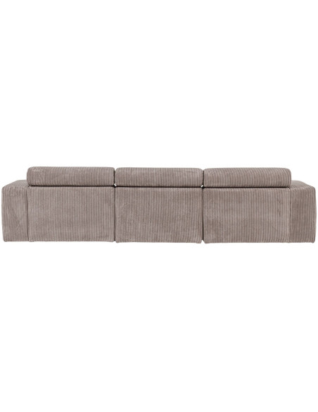 Canapé chaise longue gauche Novi tissu côtelé sable woood