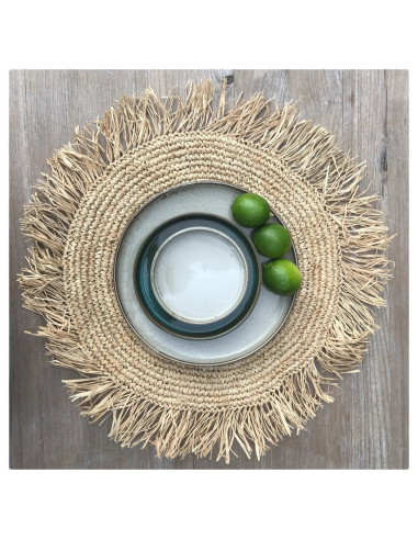 Le Set De Table Fringe Raffia - Rond - Naturel