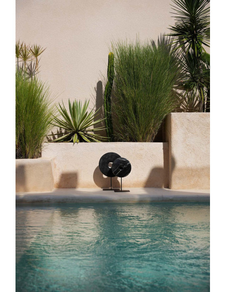 Le disque en marbre sur support - Noir - MBazar Bizar