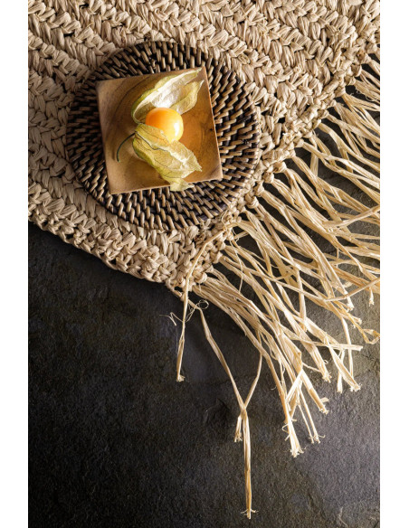 Le Set De Table Fringe Raffia - Rectangulaire - Naturel