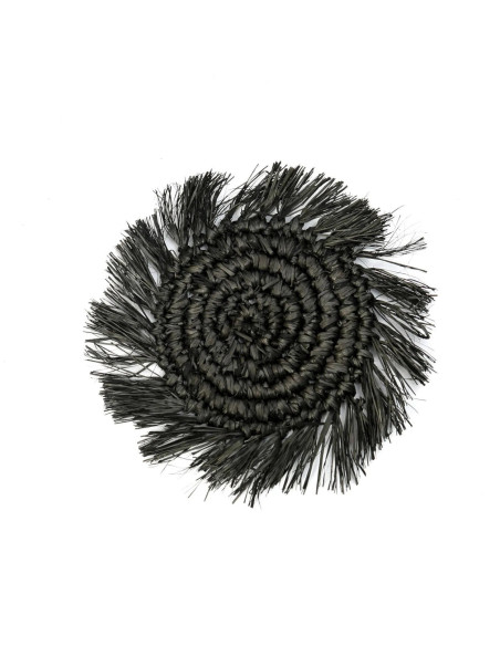 Le Sous-Verre Fringe Raffia - Noir