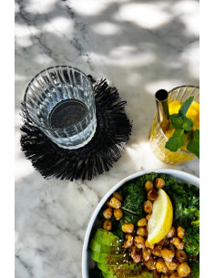 Le Sous-Verre Fringe Raffia - Noir 2