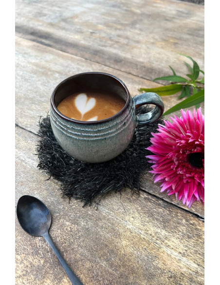 Le Sous-Verre Fringe Raffia - Noir