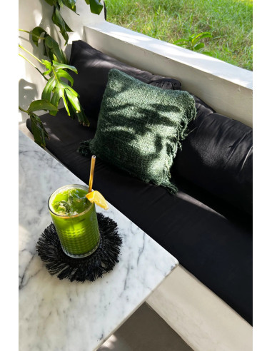 Le Sous-Verre Fringe Raffia - Noir