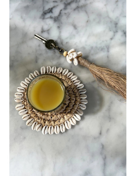 Sous-verre en coquille de raphia - Naturel