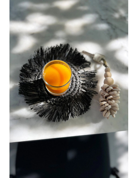 Le Sous-Verre Fringe Raffia - Noir
