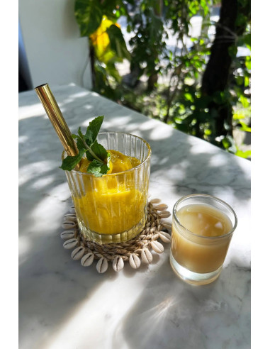 Sous-verre en coquillage et seagrass - Naturel