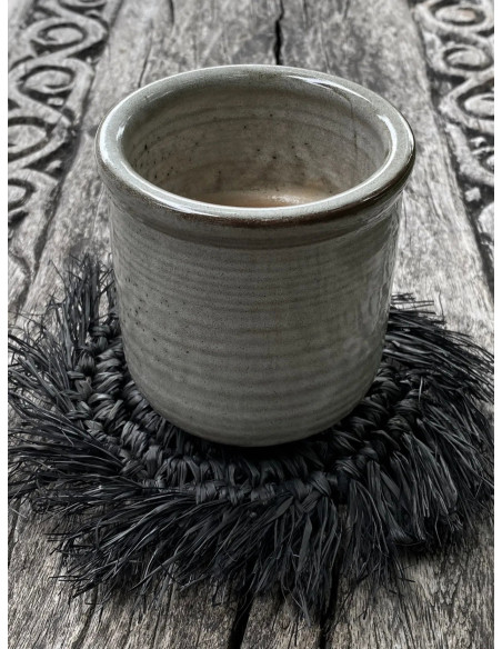 Le Sous-Verre Fringe Raffia - Noir