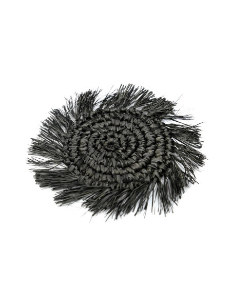Le Sous-Verre Fringe Raffia - Noir