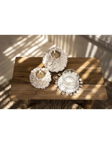 Sous-verre en coquillage de seagrass - Blanc