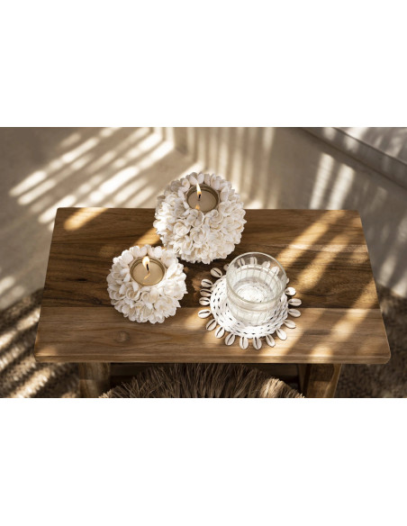 Sous-verre en coquillage de seagrass - Blanc