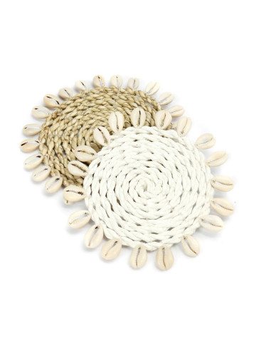 Sous-verre en coquillage et seagrass - Naturel