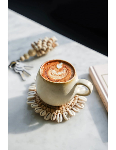 Sous-verre en coquille de raphia - Naturel