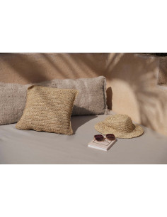 Housse de coussin en raphia Flores - Naturel - 40x40 2