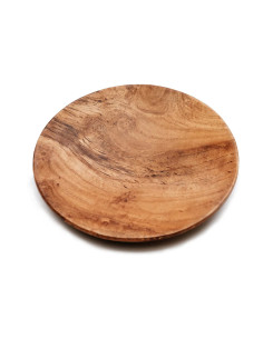 L'assiette ronde en racine de teck - M