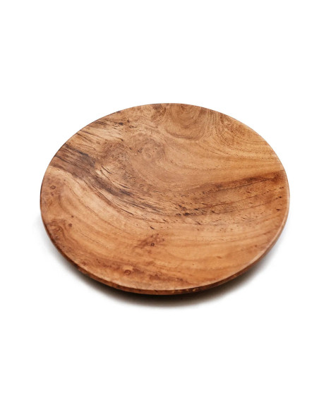L'assiette ronde en racine de teck - M