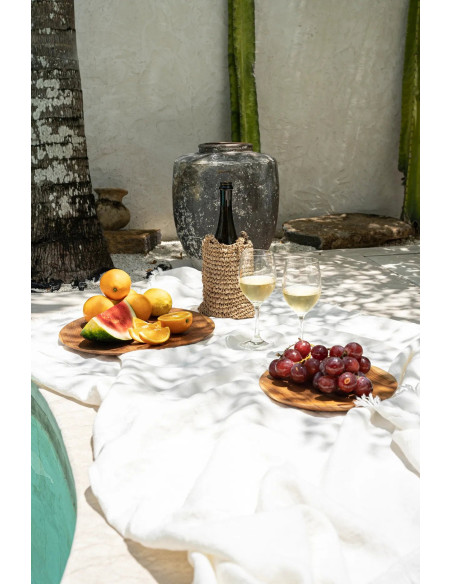 L'assiette ronde en racine de teck - M