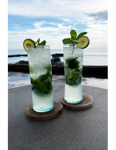 Sous-verre en teck bohème