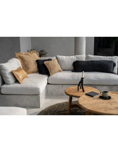 Housse de coussin en raphia Flores - Naturel - 40x40