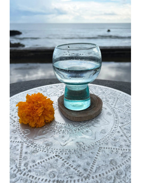 Sous-verre en teck bohème