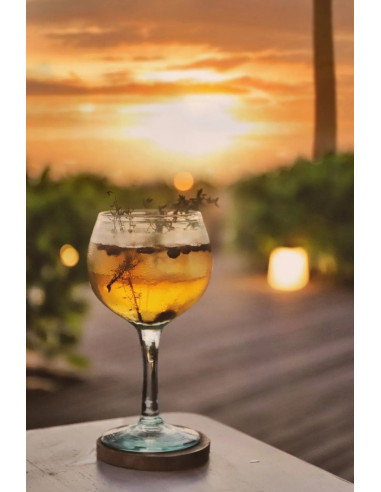 Sous-verre en teck bohème