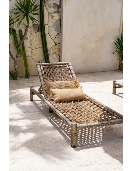 Housse de coussin en jute - Naturel - 60x35