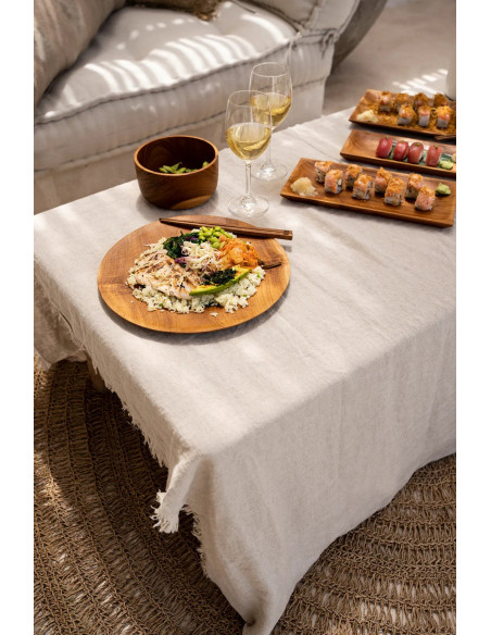 L'assiette ronde en racine de teck - L