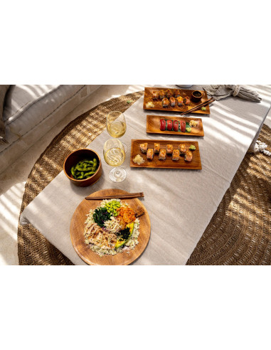 L'assiette ronde en racine de teck - L