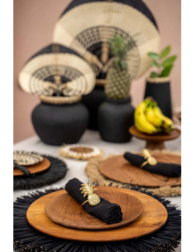 L'assiette ronde en racine de teck - L