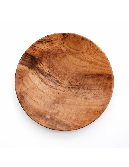 L'assiette ronde en racine de teck - L