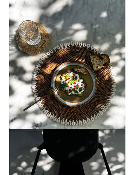 Set de table coquille coloniale - Marron naturel