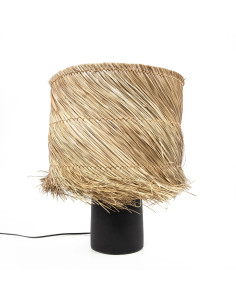 Lampe de table en pandan - Noir naturel