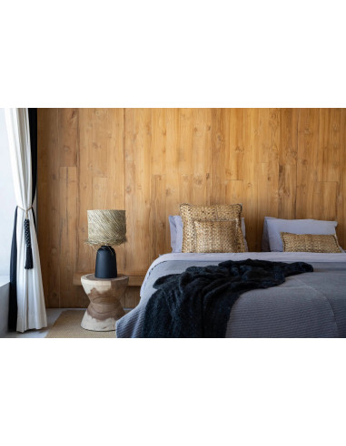 Lampe de table en pandan - Noir naturel