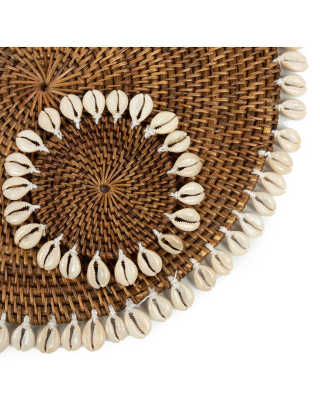 Set de table coquille coloniale - Marron naturel