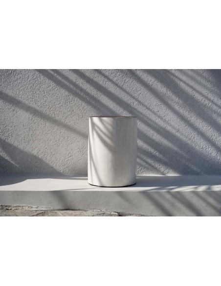 Tabouret/Table d'appoint Tribe - Naturel/Blanc