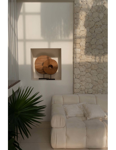 Le disque de teck sur support - MBazar Bizar